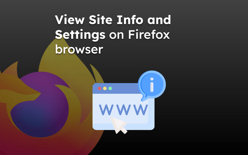 View Site Info and Settings on Firefox browser