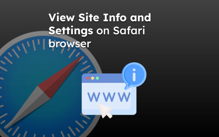 View Site Info and Settings on Safari browser