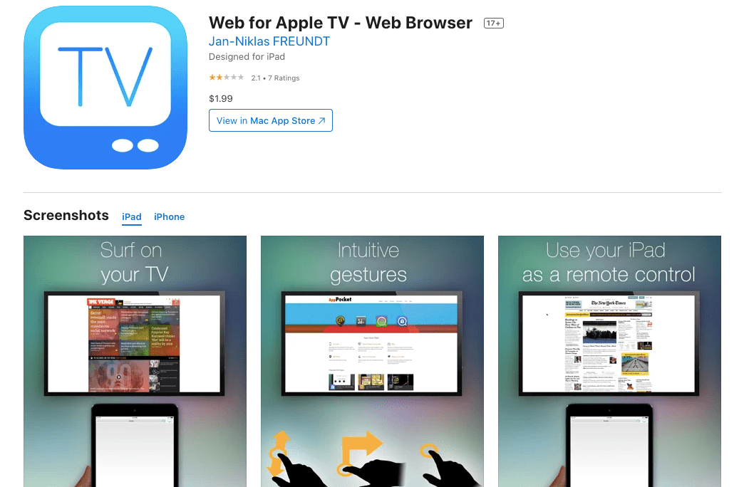 Web for Apple TV - Web Browser on the App Store
