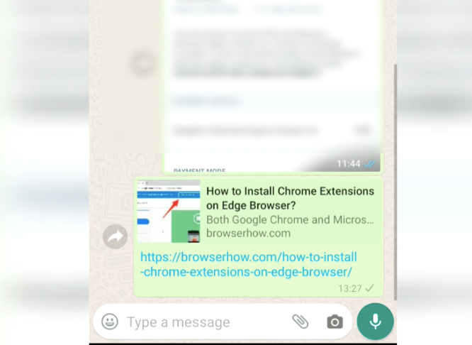 WhatsApp Share Link from Chrome Android