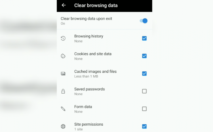 How to Clear Cookies, Cache, and History Data in Edge on Android